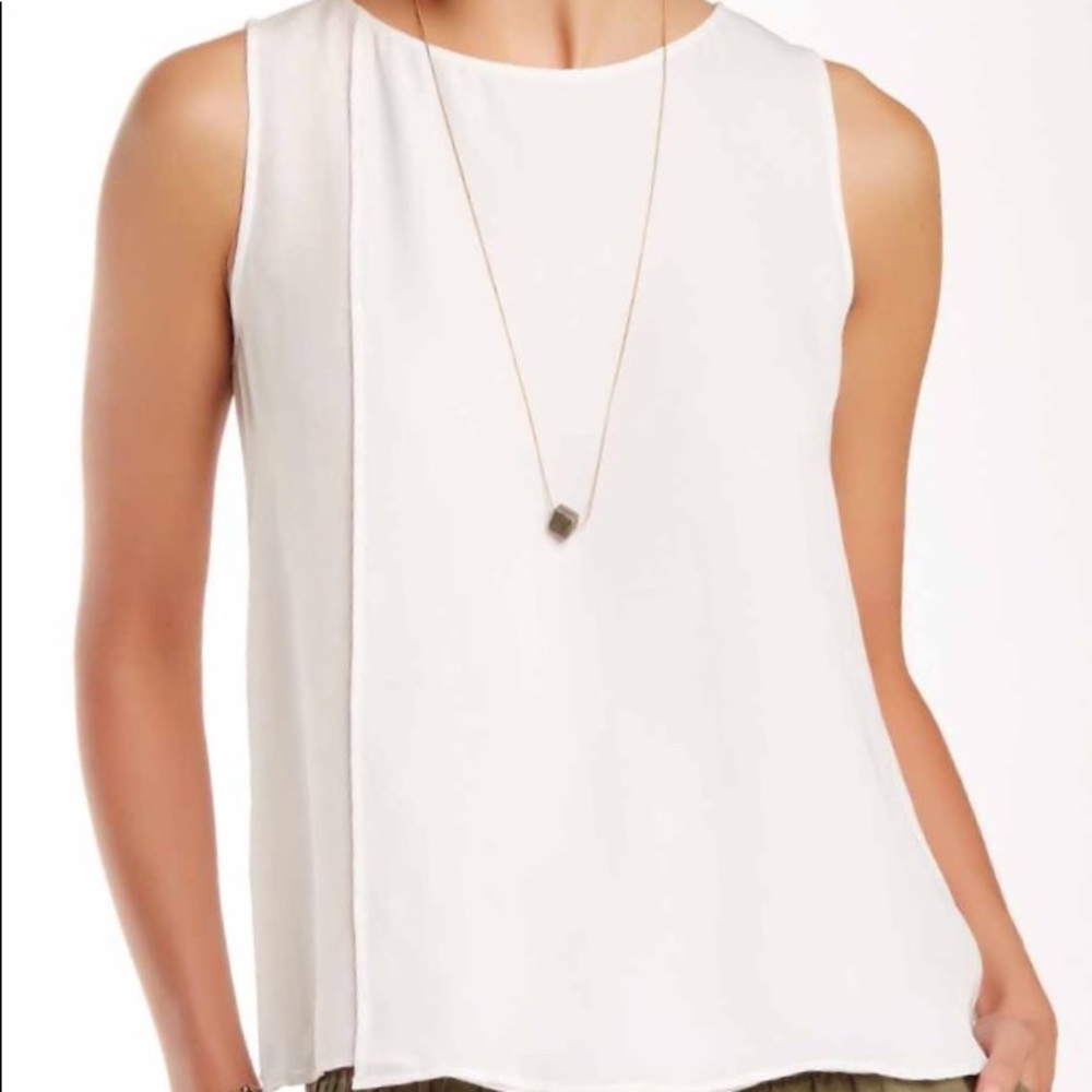 Ivory silk tank.